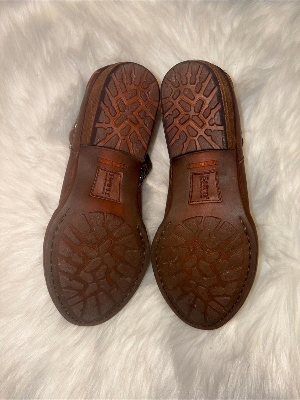 Born Brown Leather Ankle Booties with Side Buckle - Picture 4 of 5